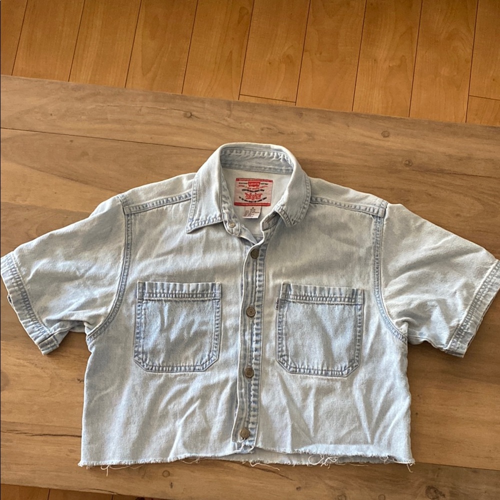 Levi's Light Blue Denim Crop Top
